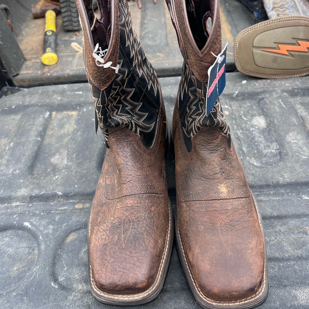 Durango Brown Cowboy Boots with Distressed Leather